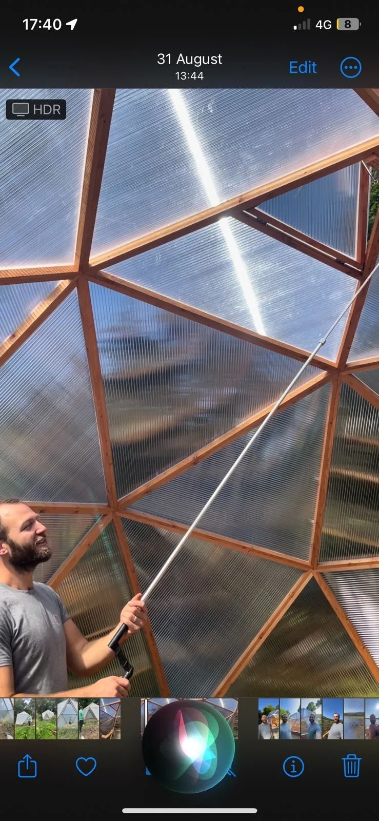 Highland Domes geodesic greenhouse exterior - sculptural garden structure with triple-wall polycarbonate